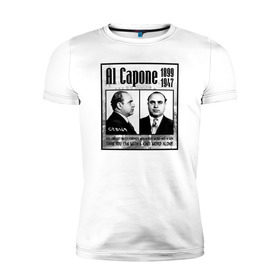 Мужская футболка премиум с принтом Аль Капоне в Новосибирске, 92% хлопок, 8% лайкра | приталенный силуэт, круглый вырез ворота, длина до линии бедра, короткий рукав | al capone | аль капоне | гангстер | мафия | чикаго