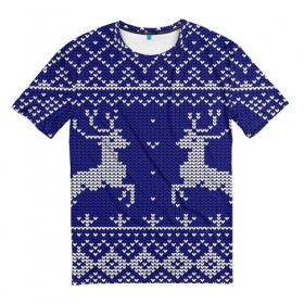 Мужская футболка 3D с принтом Свитер 2 в Новосибирске, 100% полиэфир | прямой крой, круглый вырез горловины, длина до линии бедер | ангел | ёлка | ель | зима | колокольчик | нг | новый год | олень | рождество | санта | снег
