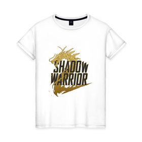 Женская футболка хлопок с принтом Shadow Warrior в Новосибирске, 100% хлопок | прямой крой, круглый вырез горловины, длина до линии бедер, слегка спущенное плечо | 