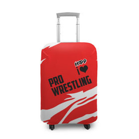 Чехол для чемодана 3D с принтом НФР: I Love Pro Wrestling в Новосибирске, 86% полиэфир, 14% спандекс | двустороннее нанесение принта, прорези для ручек и колес | danger zone | iwf | wrestling | нфр | опасная зона | реслинг | рестлинг