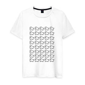 Мужская футболка хлопок с принтом Undertale doge в Новосибирске, 100% хлопок | прямой крой, круглый вырез горловины, длина до линии бедер, слегка спущенное плечо. | андертейл | подземелье | собака