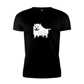 Мужская футболка премиум с принтом Undertale game doge в Новосибирске, 92% хлопок, 8% лайкра | приталенный силуэт, круглый вырез ворота, длина до линии бедра, короткий рукав | Тематика изображения на принте: dog | андертейл | подземелье | собака