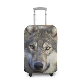 Чехол для чемодана 3D с принтом Волк в Новосибирске, 86% полиэфир, 14% спандекс | двустороннее нанесение принта, прорези для ручек и колес | Тематика изображения на принте: волк | волки | волчата | волчонок | хищник