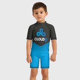 Детский купальный костюм 3D с принтом Cloud 9 Uniform в Новосибирске, Полиэстер 85%, Спандекс 15% | застежка на молнии на спине | counter strike | cs go | swat | terrorist | контр страйк | кс го | спецназ