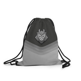 Рюкзак-мешок 3D с принтом G2 Esports Uniform в Новосибирске, 100% полиэстер | плотность ткани — 200 г/м2, размер — 35 х 45 см; лямки — толстые шнурки, застежка на шнуровке, без карманов и подкладки | Тематика изображения на принте: counter strike | cs go | g2 esports | swat | terrorist | г2 еспорт | контр страйк | кс го | спецназ