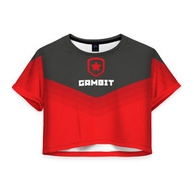 Женская футболка 3D укороченная с принтом Gambit Gaming Uniform в Новосибирске, 100% полиэстер | круглая горловина, длина футболки до линии талии, рукава с отворотами | counter strike | cs go | gambit | swat | terrorist | гамбит | контр страйк | кс го | спецназ