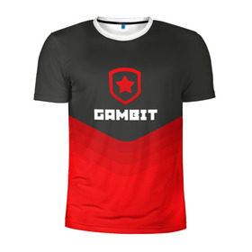 Мужская футболка 3D спортивная с принтом Gambit Gaming Uniform в Новосибирске, 100% полиэстер с улучшенными характеристиками | приталенный силуэт, круглая горловина, широкие плечи, сужается к линии бедра | counter strike | cs go | gambit | swat | terrorist | гамбит | контр страйк | кс го | спецназ