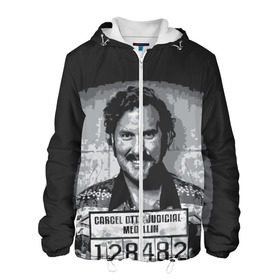 Мужская куртка 3D с принтом Pablo Escobar в Новосибирске, ткань верха — 100% полиэстер, подклад — флис | прямой крой, подол и капюшон оформлены резинкой с фиксаторами, два кармана без застежек по бокам, один большой потайной карман на груди. Карман на груди застегивается на липучку | пабло | эскобар