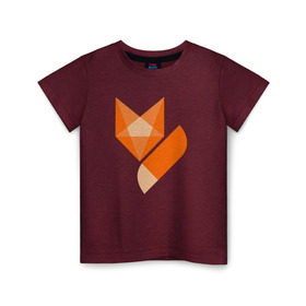Детская футболка хлопок с принтом Лиса минимализм в Новосибирске, 100% хлопок | круглый вырез горловины, полуприлегающий силуэт, длина до линии бедер | fox