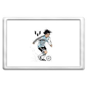 Магнит 45*70 с принтом Messi в Новосибирске, Пластик | Размер: 78*52 мм; Размер печати: 70*45 | barselona | messi | аргентина | барселона | испания | месси | мяч | футбол