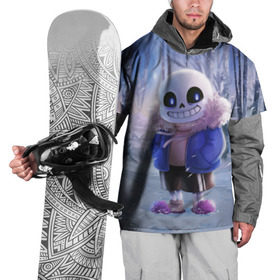 Накидка на куртку 3D с принтом Winter forest & Sans в Новосибирске, 100% полиэстер |  | Тематика изображения на принте: sans | андертейл | подземелье | санс