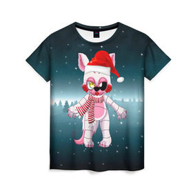 Женская футболка 3D с принтом Five Nights At Freddy`s в Новосибирске, 100% полиэфир ( синтетическое хлопкоподобное полотно) | прямой крой, круглый вырез горловины, длина до линии бедер | fnaf | freddy | бонни | медведь | мишка | фнаф | фокси | фредди