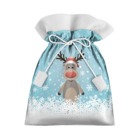Подарочный 3D мешок с принтом Рудольф в Новосибирске, 100% полиэстер | Размер: 29*39 см | Тематика изображения на принте: ангел | ёлка | ель | зима | колокольчик | нг | новый год | олень | рождество | санта | снег