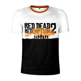 Мужская футболка 3D спортивная с принтом Red Dead Redemption 2 в Новосибирске, 100% полиэстер с улучшенными характеристиками | приталенный силуэт, круглая горловина, широкие плечи, сужается к линии бедра | rdr | rdr2 | red dead redemption 2 | rockstar | дикий запад | ковбои
