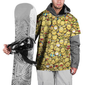 Накидка на куртку 3D с принтом Смайлики. Стикербомбинг в Новосибирске, 100% полиэстер |  | emoji | желтый | мем | смайл | стикербомбинг | текстура | улыбка | эмодзи