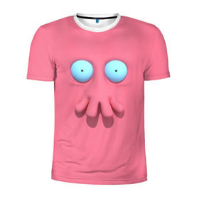 Мужская футболка 3D спортивная с принтом Доктор Зойдберг в Новосибирске, 100% полиэстер с улучшенными характеристиками | приталенный силуэт, круглая горловина, широкие плечи, сужается к линии бедра | будущее | врач | краб | лицо | розовый | фантастика | футурама | щупальца