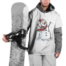 Накидка на куртку 3D с принтом Снеговик в Новосибирске, 100% полиэстер |  | happy new year | new year | santa claus | дед мороз | дедушка мороз | новый год | санта клаус | снеговик