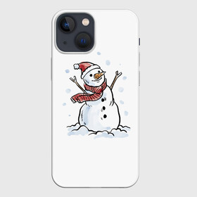 Чехол для iPhone 13 mini с принтом Снеговик в Новосибирске,  |  | happy new year | new year | santa claus | дед мороз | дедушка мороз | новый год | санта клаус | снеговик