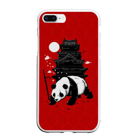 Чехол для iPhone 7Plus/8 Plus матовый с принтом Panda Warrior в Новосибирске, Силикон | Область печати: задняя сторона чехла, без боковых панелей | Тематика изображения на принте: japan | panda | панда