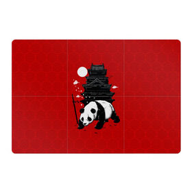 Магнитный плакат 3Х2 с принтом Panda Warrior в Новосибирске, Полимерный материал с магнитным слоем | 6 деталей размером 9*9 см | japan | panda | панда