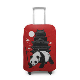 Чехол для чемодана 3D с принтом Panda Warrior в Новосибирске, 86% полиэфир, 14% спандекс | двустороннее нанесение принта, прорези для ручек и колес | japan | panda | панда