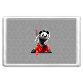 Магнит 45*70 с принтом Master Panda в Новосибирске, Пластик | Размер: 78*52 мм; Размер печати: 70*45 | ninja | panda | ниндзя | панда