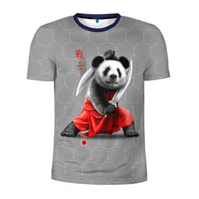 Мужская футболка 3D спортивная с принтом Master Panda в Новосибирске, 100% полиэстер с улучшенными характеристиками | приталенный силуэт, круглая горловина, широкие плечи, сужается к линии бедра | Тематика изображения на принте: ninja | panda | ниндзя | панда