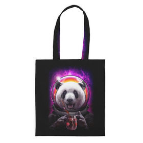 Сумка 3D повседневная с принтом Panda Cosmonaut в Новосибирске, 100% полиэстер | Плотность: 200 г/м2; Размер: 34×35 см; Высота лямок: 30 см | Тематика изображения на принте: bear | galaxy | panda | space | star | астронавт | галактика | звезда | космонавт | космос | медведь | панда