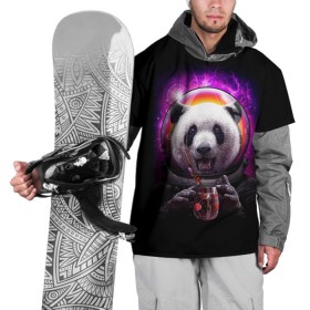 Накидка на куртку 3D с принтом Panda Cosmonaut в Новосибирске, 100% полиэстер |  | bear | galaxy | panda | space | star | астронавт | галактика | звезда | космонавт | космос | медведь | панда