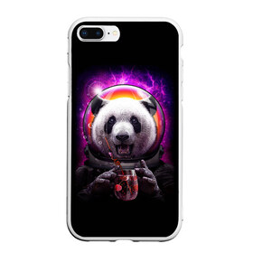 Чехол для iPhone 7Plus/8 Plus матовый с принтом Panda Cosmonaut в Новосибирске, Силикон | Область печати: задняя сторона чехла, без боковых панелей | bear | galaxy | panda | space | star | астронавт | галактика | звезда | космонавт | космос | медведь | панда