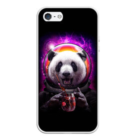 Чехол для iPhone 5/5S матовый с принтом Panda Cosmonaut в Новосибирске, Силикон | Область печати: задняя сторона чехла, без боковых панелей | bear | galaxy | panda | space | star | астронавт | галактика | звезда | космонавт | космос | медведь | панда