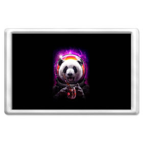 Магнит 45*70 с принтом Panda Cosmonaut в Новосибирске, Пластик | Размер: 78*52 мм; Размер печати: 70*45 | Тематика изображения на принте: bear | galaxy | panda | space | star | астронавт | галактика | звезда | космонавт | космос | медведь | панда