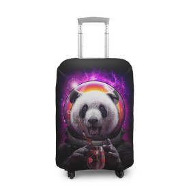 Чехол для чемодана 3D с принтом Panda Cosmonaut в Новосибирске, 86% полиэфир, 14% спандекс | двустороннее нанесение принта, прорези для ручек и колес | bear | galaxy | panda | space | star | астронавт | галактика | звезда | космонавт | космос | медведь | панда