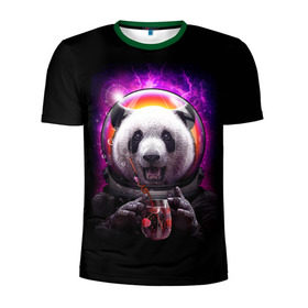 Мужская футболка 3D спортивная с принтом Panda Cosmonaut в Новосибирске, 100% полиэстер с улучшенными характеристиками | приталенный силуэт, круглая горловина, широкие плечи, сужается к линии бедра | bear | galaxy | panda | space | star | астронавт | галактика | звезда | космонавт | космос | медведь | панда