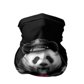 Бандана-труба 3D с принтом Donut Panda в Новосибирске, 100% полиэстер, ткань с особыми свойствами — Activecool | плотность 150‒180 г/м2; хорошо тянется, но сохраняет форму | Тематика изображения на принте: bear | donut | panda | police | коп | медведь | панда | пончик
