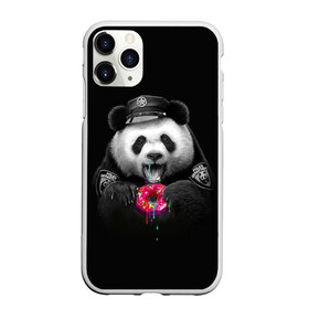 Чехол для iPhone 11 Pro матовый с принтом Donut Panda в Новосибирске, Силикон |  | Тематика изображения на принте: bear | donut | panda | police | коп | медведь | панда | пончик