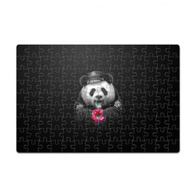 Пазл магнитный 126 элементов с принтом Donut Panda в Новосибирске, полимерный материал с магнитным слоем | 126 деталей, размер изделия —  180*270 мм | bear | donut | panda | police | коп | медведь | панда | пончик