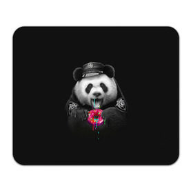 Коврик прямоугольный с принтом Donut Panda в Новосибирске, натуральный каучук | размер 230 х 185 мм; запечатка лицевой стороны | Тематика изображения на принте: bear | donut | panda | police | коп | медведь | панда | пончик