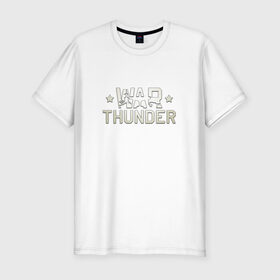 Мужская футболка премиум с принтом War Thunder Logo в Новосибирске, 92% хлопок, 8% лайкра | приталенный силуэт, круглый вырез ворота, длина до линии бедра, короткий рукав | logo | war | war thunder | war thunder logo