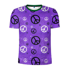 Мужская футболка 3D спортивная с принтом Peace в Новосибирске, 100% полиэстер с улучшенными характеристиками | приталенный силуэт, круглая горловина, широкие плечи, сужается к линии бедра | abstract | hippie | hipster | swag | tie dye | абстракция | свэг | текстура | хиппи | хипстер