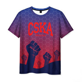 Мужская футболка 3D с принтом CSKA Msk в Новосибирске, 100% полиэфир | прямой крой, круглый вырез горловины, длина до линии бедер | moscow | москва | цска