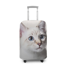 Чехол для чемодана 3D с принтом Кошечка в Новосибирске, 86% полиэфир, 14% спандекс | двустороннее нанесение принта, прорези для ручек и колес | кот | котики | котята | кошка | рыженький | рыжий | серенький | черненький