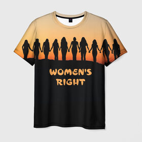 Мужская футболка 3D с принтом Женщины правы в Новосибирске, 100% полиэфир | прямой крой, круглый вырез горловины, длина до линии бедер | Тематика изображения на принте: восход | девушка | женщина | закат | лучшие | пафосные | прикольные надписи | самые | силуэт