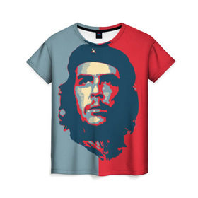 Женская футболка 3D с принтом Che Guevara в Новосибирске, 100% полиэфир ( синтетическое хлопкоподобное полотно) | прямой крой, круглый вырез горловины, длина до линии бедер | Тематика изображения на принте: че гевара