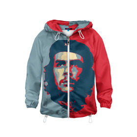 Детская ветровка 3D с принтом Che Guevara в Новосибирске, 100% полиэстер | подол и капюшон оформлены резинкой с фиксаторами, по бокам два кармана без застежек, один потайной карман на груди | Тематика изображения на принте: че гевара