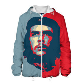 Мужская куртка 3D с принтом Che Guevara в Новосибирске, ткань верха — 100% полиэстер, подклад — флис | прямой крой, подол и капюшон оформлены резинкой с фиксаторами, два кармана без застежек по бокам, один большой потайной карман на груди. Карман на груди застегивается на липучку | че гевара