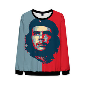 Мужской свитшот 3D с принтом Che Guevara в Новосибирске, 100% полиэстер с мягким внутренним слоем | круглый вырез горловины, мягкая резинка на манжетах и поясе, свободная посадка по фигуре | Тематика изображения на принте: че гевара