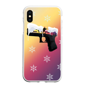 Чехол для iPhone XS Max матовый с принтом Новогодний csgo градиент в Новосибирске, Силикон | Область печати: задняя сторона чехла, без боковых панелей | counter | csgo | strike | кейс | кс го | ксго | скин