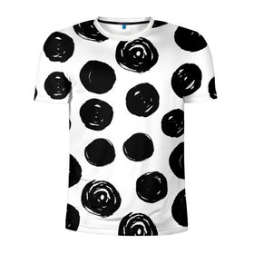 Мужская футболка 3D спортивная с принтом Бусины! в Новосибирске, 100% полиэстер с улучшенными характеристиками | приталенный силуэт, круглая горловина, широкие плечи, сужается к линии бедра | Тематика изображения на принте: арт | белый | бусина | круг | фигура | черный