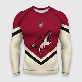 Мужской рашгард 3D с принтом Arizona Coyotes в Новосибирске,  |  | america | canada | hockey | nhl | usa | америка | аризона | канада | койотис | лед | нхл | сша | хоккей